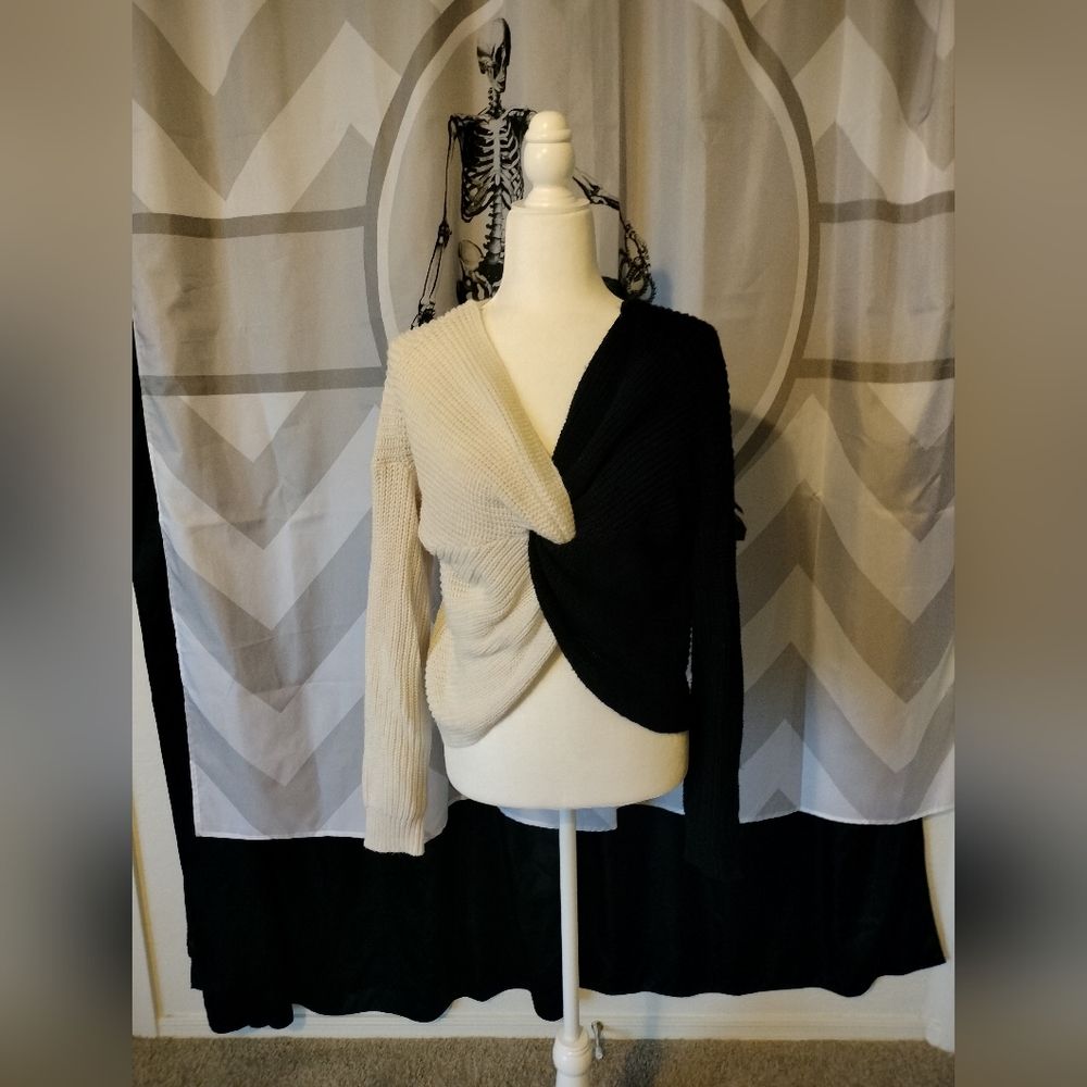 Cream and black Twist sweater